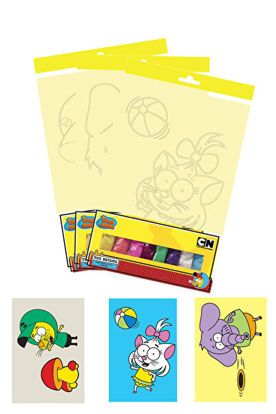 Giraffe PK Sticker Kral Şakir Tuz Boyama Oyunu 3 lü Seti , Eğitici Aktivite ,...