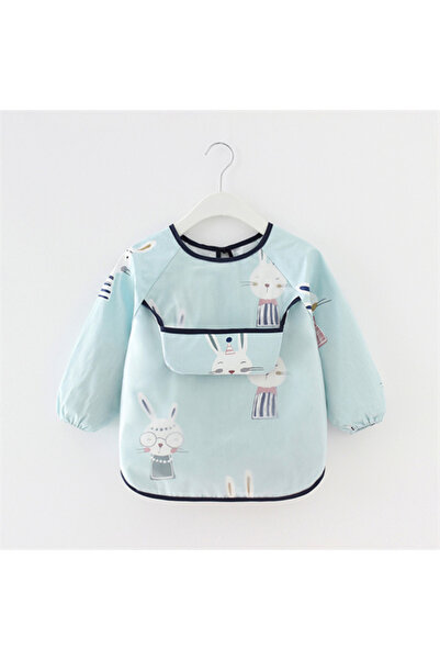 Choice7 مريلة أطفال حديثي الولادة من عمر 0-2 سنوات، بتصميم أرنب أزرق، بلوزة م...