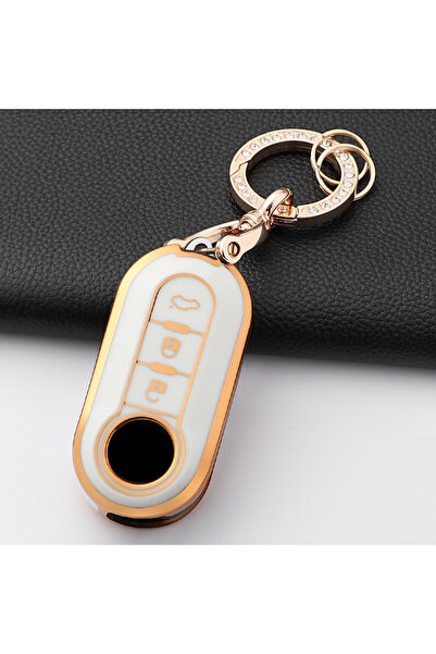 Choice6 غطاء مفتاح سيارة قابل للطي من مادة TPU من G-White SetA لسيارات فيات 5...