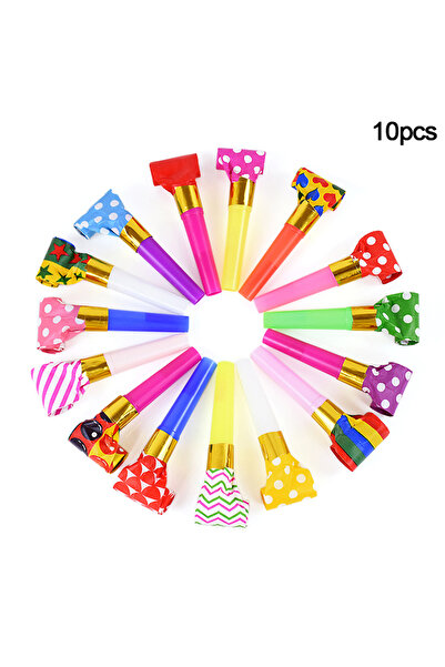 Choice4 10Pcs 10/100PCS Colorful Blowout Whistle Blow Roll Toy Kids Birthday ...