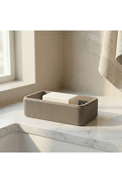 WAVEFLOW Dekoratif Banyo Sabunluğu Sabunluk - Gri - 8x16cm