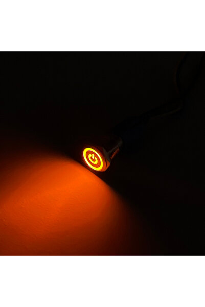 Choice60 Latching 12-24V Power Symbol Yellow 16mm Metal Push Button Switch Ri...