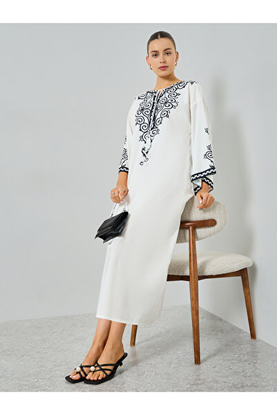 Take Two By Styli Women Printed Bell Sleeve Midi Dress