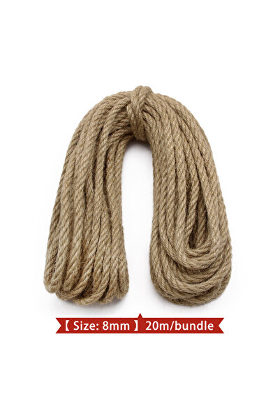 Choice9 حبل من الجوت الطبيعي جديد، 8 مم، 20 متر، بسماكة تتراوح بين 1 مم و12 م...