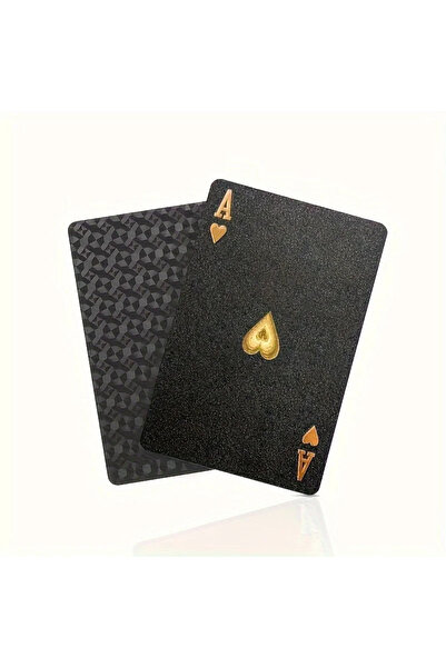 choice2 مجموعة أوراق لعب مقاومة للماء قماش منقش مربعات سوداء وذهبية، علبة هدا...