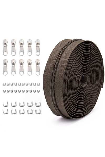 Choice39 طقم واحد من قماش بني داكن 301، متوفر بـ 50 لونًا، مزود بسحاب نايلون ...