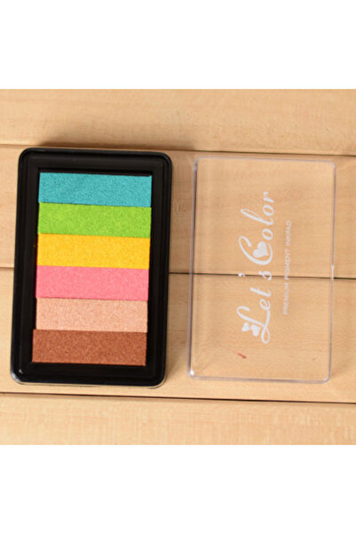 choice2 وسادة حبر كبيرة الحجم بستة ألوان بتصميم كلاسيكي، مثالية للطوابع والأع...