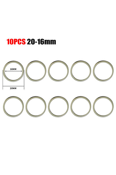 Choice12 مجموعة تحويل حلقات تصغير شفرات المنشار الدائري من 20 إلى 16 مم (10 ق...