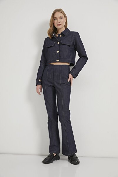 Arma Life ARMALIFE 4985 بنطلون جينز نسائي عالي الخصر بقصة واسعة من الأسفل