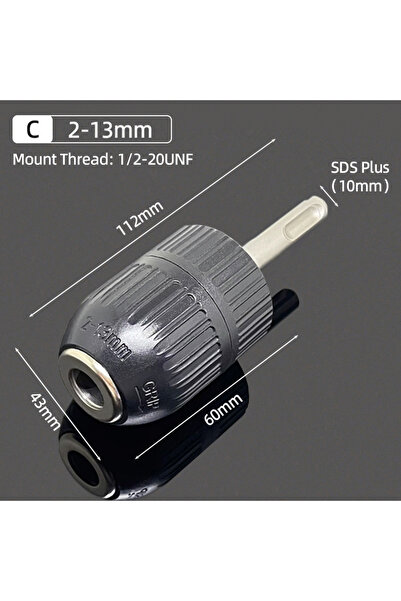 choice2 (C) 2-13mm Plastic 2-13MM/1.5-10MM Drill Chuck SDS Plus Shank Adapter...
