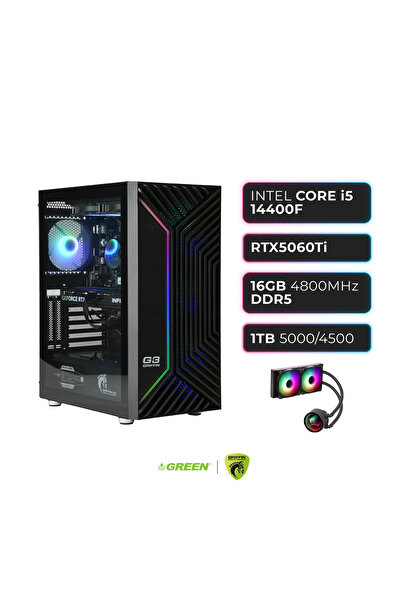 Green GRIFFIN G3 PLUS | RTX 5060TI | Intel i5-14400F | 16 GB DDR5 Ram | 1TB S...