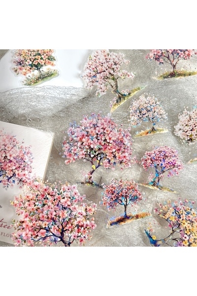 choice2 E JIANQI 10 pcs Flower Tree Stickers DIY Scrapbooking Collage Junk Jo...
