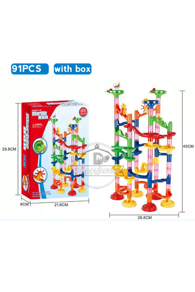 Choice7 91 قطعة من مكعبات بناء مسار سباق الكرات الرخامية الأصلية للأطفال، لعب...