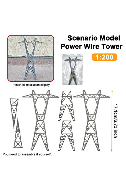 Choice5 برج طاقة كهربائية مصغر 0302 بمقياس 1:150/1:200 مصنوع من مادة ABS، برج...