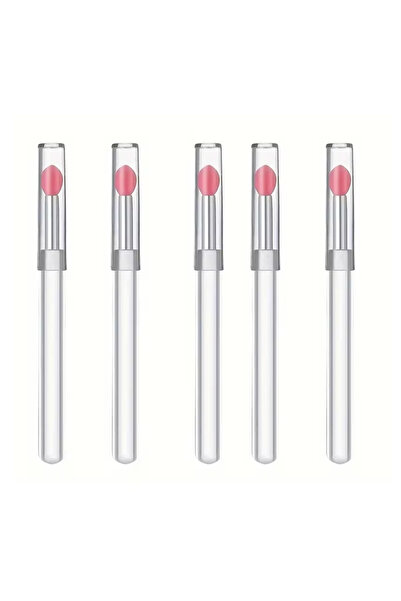 Choice 5pcs Silicone Lip Mask Brushes (Transparent/Pink)- Portable Lip Scrub ...