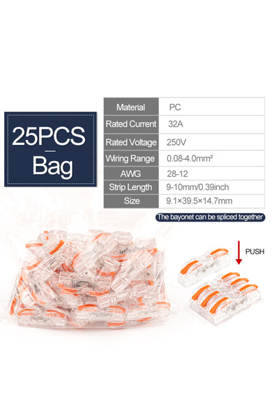 Choice3 NC-221T، 25/50/100 قطعة، موصل سلك ذو ذراع، سنان، مدخل واحد ومخرج واحد...