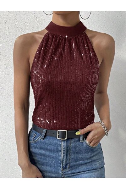 MoonAlina Halter Yaka Zara Payet Bluz