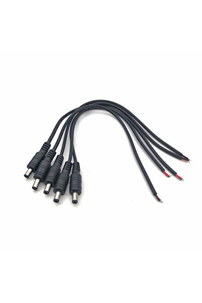 Choice3 5pcs male-30cm 5Pcs Black 5.5 x 2.1mm DC Plug Jack Connector Cable Pi...