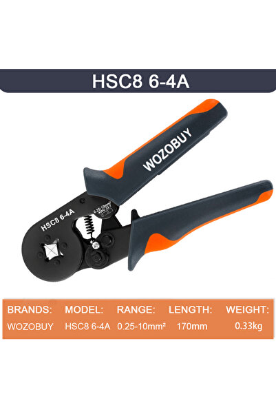 Choice1 HSC8 6-4 Pliers Hexagonal Self-Adjustable Ratchet Ferrule Crimping To...