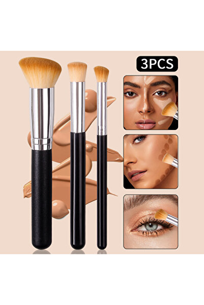 Choice6 3PCS Foundation Concealer Brush, Premium Contour Blusher Brushes, Fla...