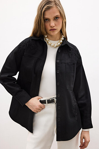 Touché Privé Embroidered Gabardine Shirt - Jacket