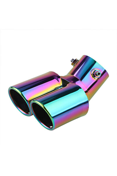 Choice5 neonchrome bent 1PCS 2.5" Inlet Car Auto Exhaust Muffler Tip Stainles...
