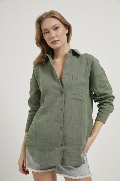 Arma Life Armalife 7593 Pocketed Muslin Women's Shirt