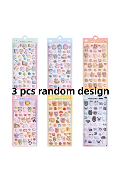 Choice7 3 قطع بتصميمات عشوائية، 1 قطعة/6 قطع، ملصقات ثلاثية الأبعاد بتصميم حي...
