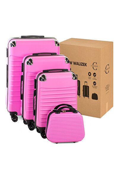 Other Set de bagaje Conseé 4 în 1 roz cu carcasă ABS