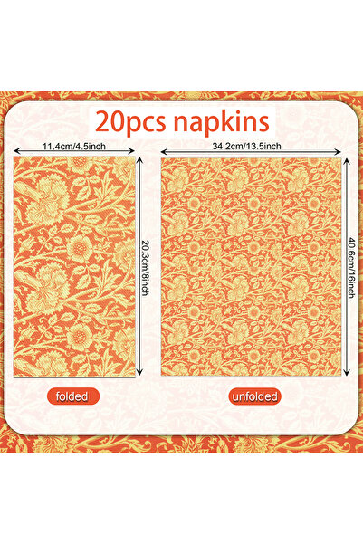 Choice1 20pcs-czj110-5 20pcs/Set Vintage Pattern Vine Long Paper Napkins, Dis...