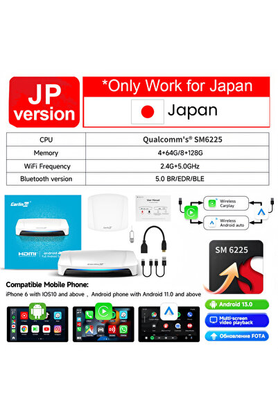 Choice3 صندوق تلفزيون كارلينكيت فائق الدقة 8 جيجابايت + 128 جيجابايت، يدعم تق...