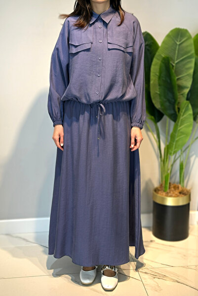 Lale Butik Shirt Bell Skirt Set 4458 Indigo