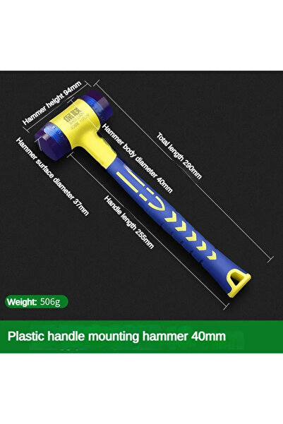 choice2 مطرقة تركيب مزدوج الرأس مقاس 40 مم، مطرقة مطاطية بمقبض مطاطي من 25 مم...