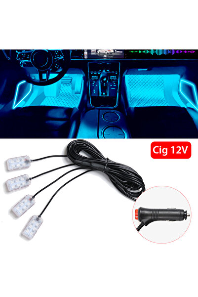 Choice4 مصباح نيون للسيارة 4 في 1 باللون الأزرق الجليدي، مصباح قدم LED، إضاءة...