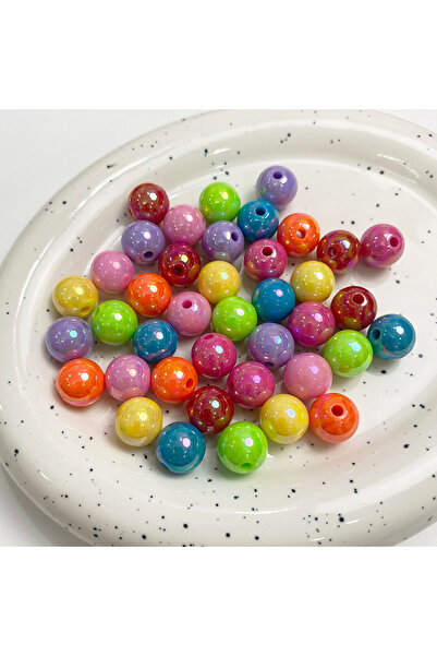 Choice5 14mm Mixed Color B 50pcs 50pcs 10mm-14mm Acrylic Round Beads AB Color...