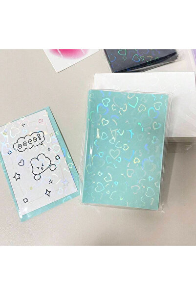 Choice6 green 50pcs laser heart-shaped pattern card protective film, photo pr...