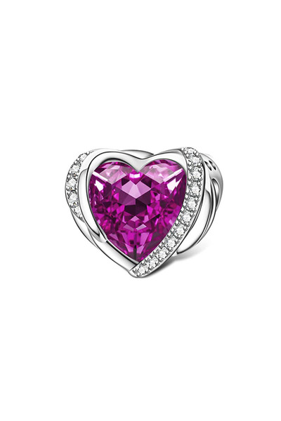 Choice40 B4038 NEW 925 Silver European Pink Cake Bag Flower Heart Dress Penda...