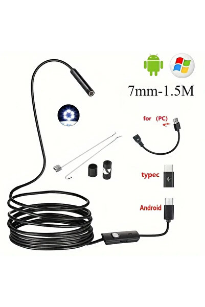 Choice5 7.0mm-1.5m Inskam-mini câmera endoscópio 1080p, lente única e dupla 8...