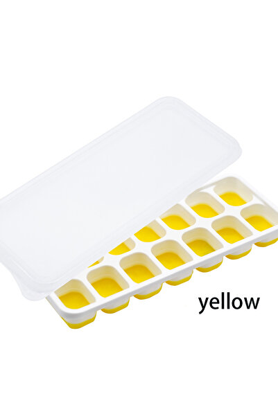 Choice3 yellow 14 Grid Ice Cube Tray Silicone Mold Square Ice Cube Tray Mold ...