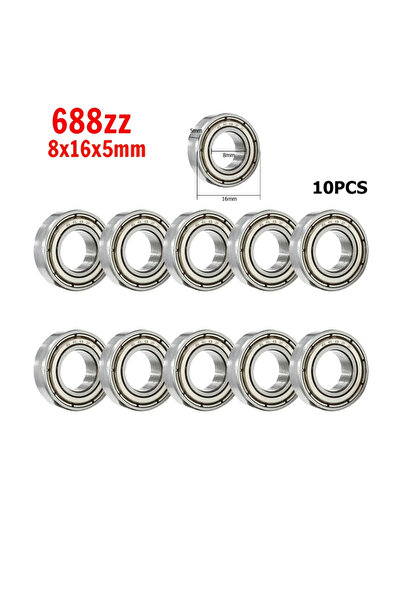 choice2 688zz-8x16x5mm، 10 قطع من المحامل المصغرة 685zz، 608z، 625ZZ، محامل ص...