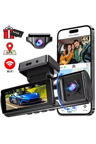 nuvora DVR auto, cameră de bord, 4K ULTRA HD, 1080P Full HD