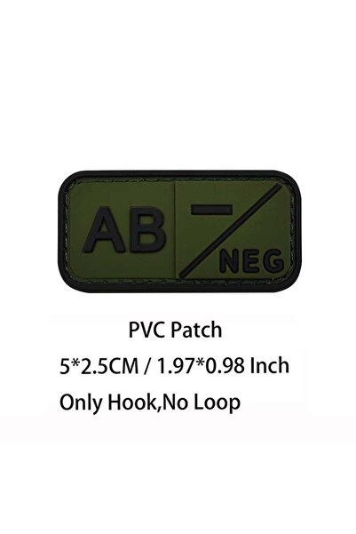 Choice9 39- رقعة صغيرة خضراء AB NEG مع خطاف، شارات PVC لفصائل الدم A B AB O P...