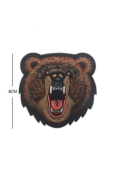 Choice6 رقعة قماشية مطرّز برأس دب، سمكة قرش، نمر، ذئب، وبطة، لون ١٠ - رقعة لا...