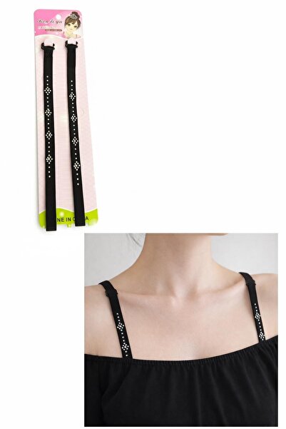 TAKIŞTIR Siyah Renk Taşlı Sütyen Askısı