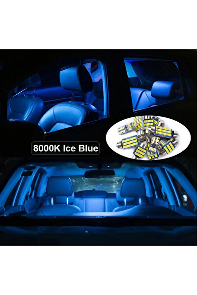 Choice4 طقم مصابيح قراءة داخلية LED زرقاء ثلجية بستة مصابيح، مناسبة لسيارة إي...