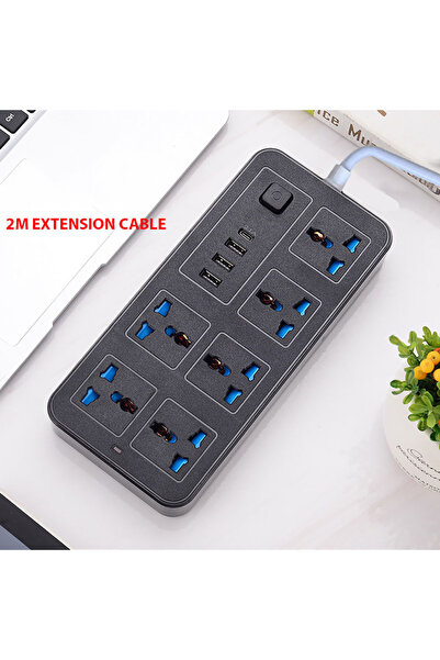 Choice5 شريط طاقة متعدد المنافذ عالمي بمقبس أسود أمريكي، مزود بمقبس أوروبي/أم...