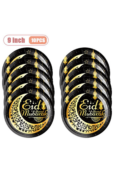 Choice1 9 inch-10PCS 10-40PCS Disposable Ramadan Mubarak Plates Muslim Eid Al...
