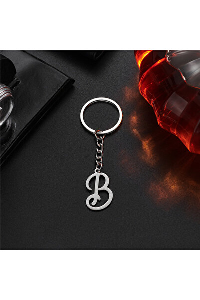 Choice25 سلسلة مفاتيح معدنية بتصميم حرف A-Z من B Fashion DIY، حامل مفاتيح معل...