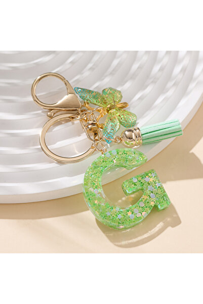 Choice4 G قطعة واحدة لطيفة ملونة الحرف الأول من A إلى Z حلقة مفاتيح من الراتن...