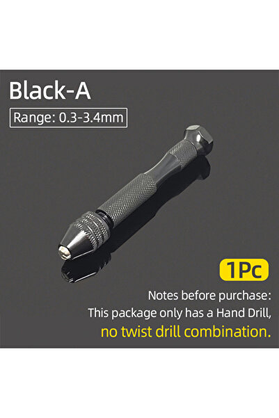 Choice1 Black-A -NO Drill Mini Micro Aluminum 0.3-3.4mm Hand Drill With Keyle...